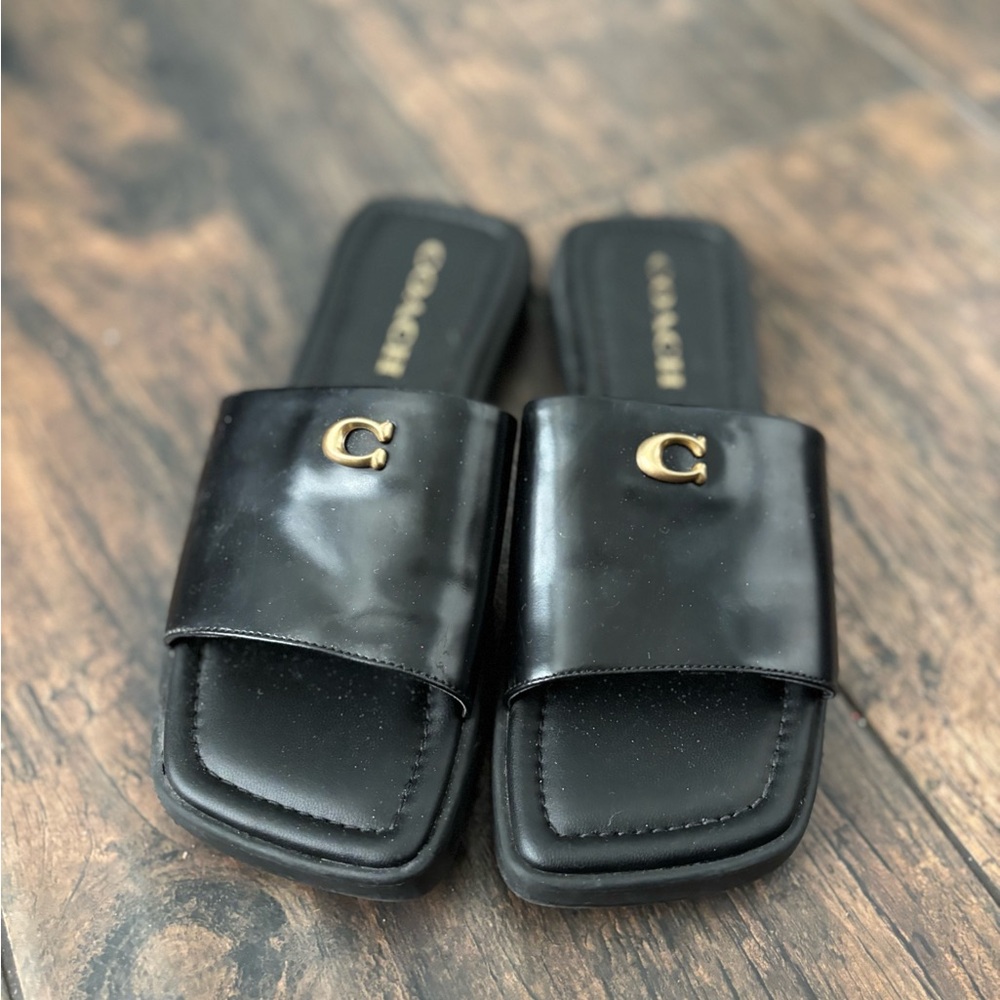 Coach Florence Black Slide Sandals - Picture 3 of 4